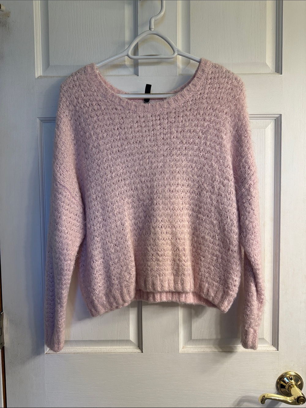 Divided Pale Pink Textured Crewneck Sweater